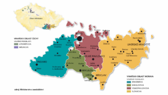 Česká republika – vinařské oblasti a podoblasti
