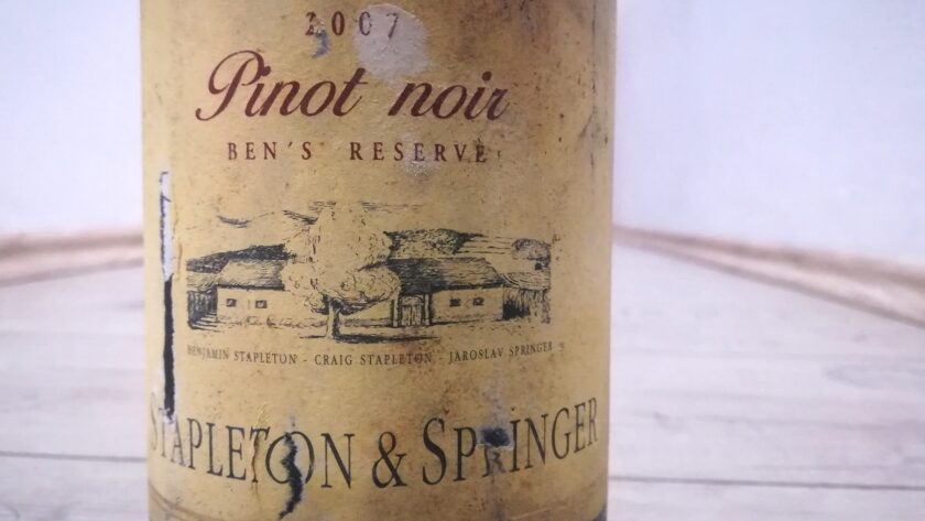 Pinot noir Ben's reserve 2007 MZV, Stapleton-Springer