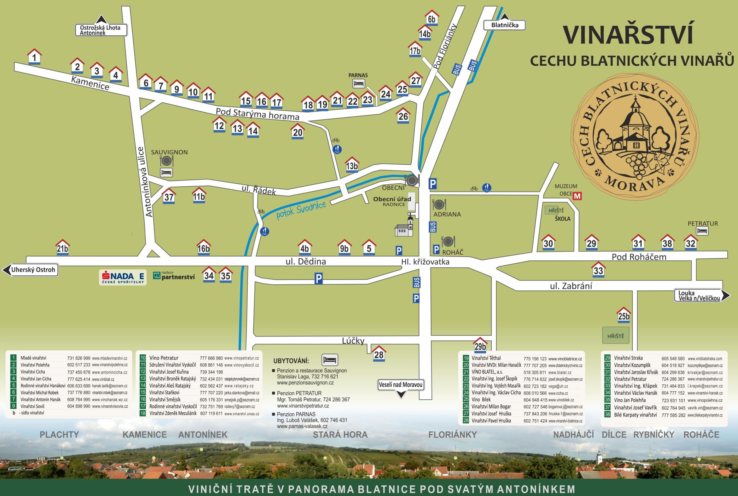 Mapa – Vinařství Cechu blatnických vinařů