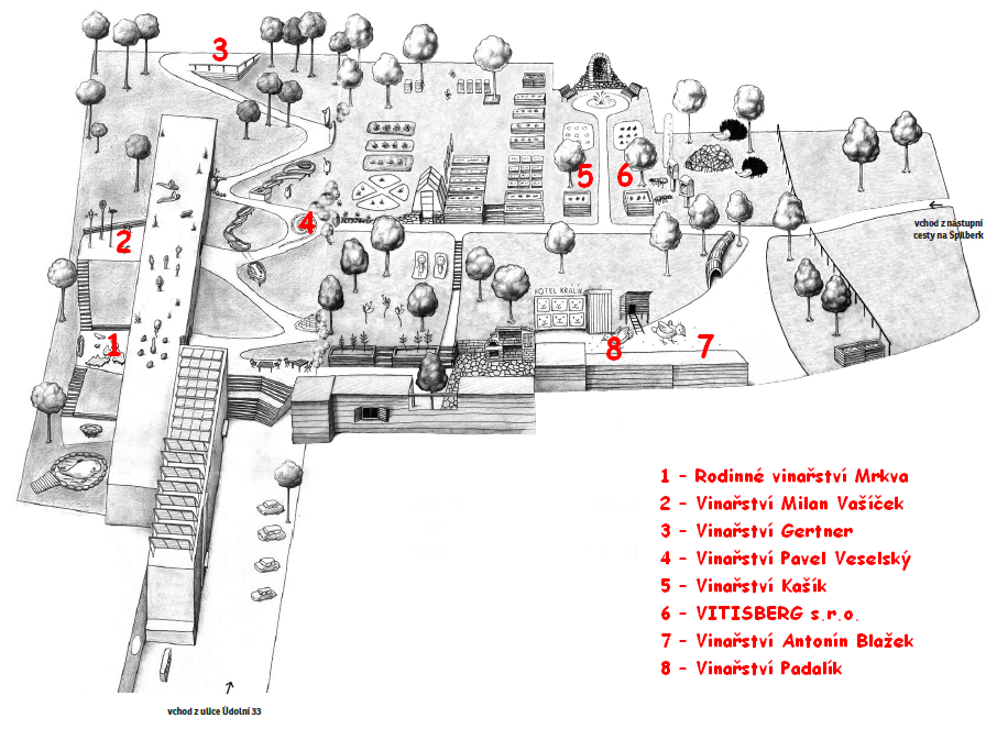 Spolek vinařů Nový Poddvorov v Otevřené zahradě - mapa