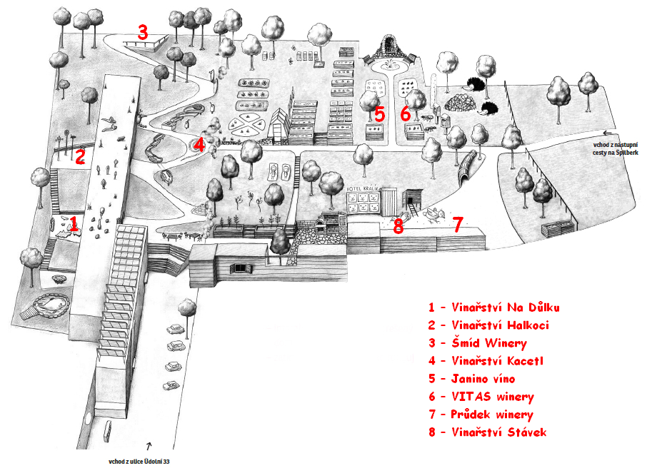 Vinařské mládí v Otevřené zahradě - mapa