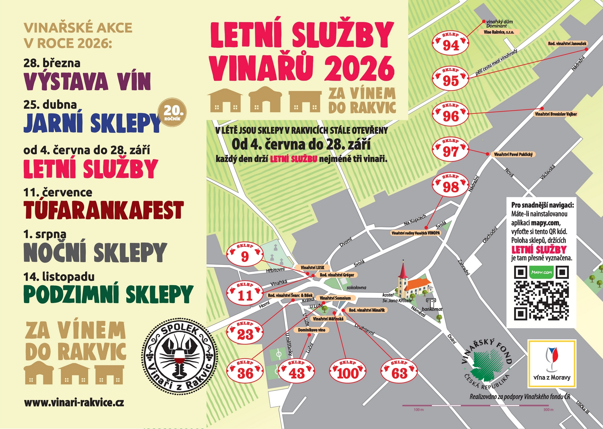 Za vínem do Rakvic 2026 – mapa