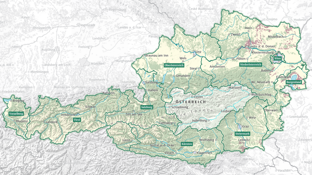 Rakousko mapa atlas (AWMB)